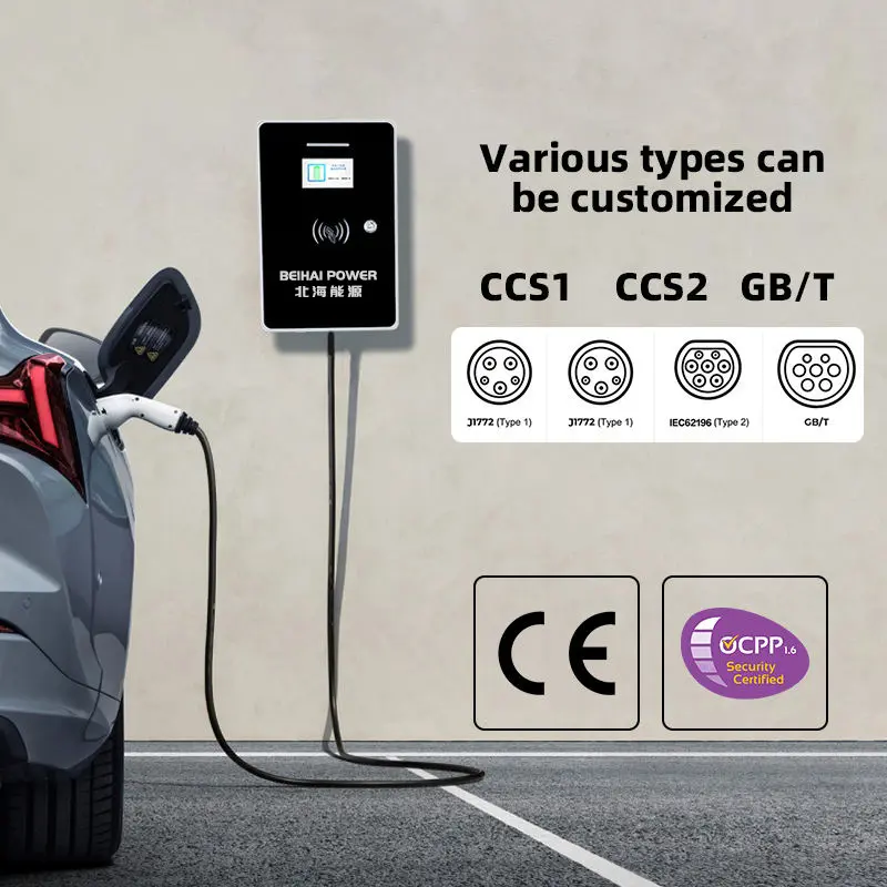 Smart 22KW Wallbox EV Charger Type 2 Electric Vehicle Charging Pile Level 2 Wall-Mounted Charging Station 380V 32A AC Electric Car Charger