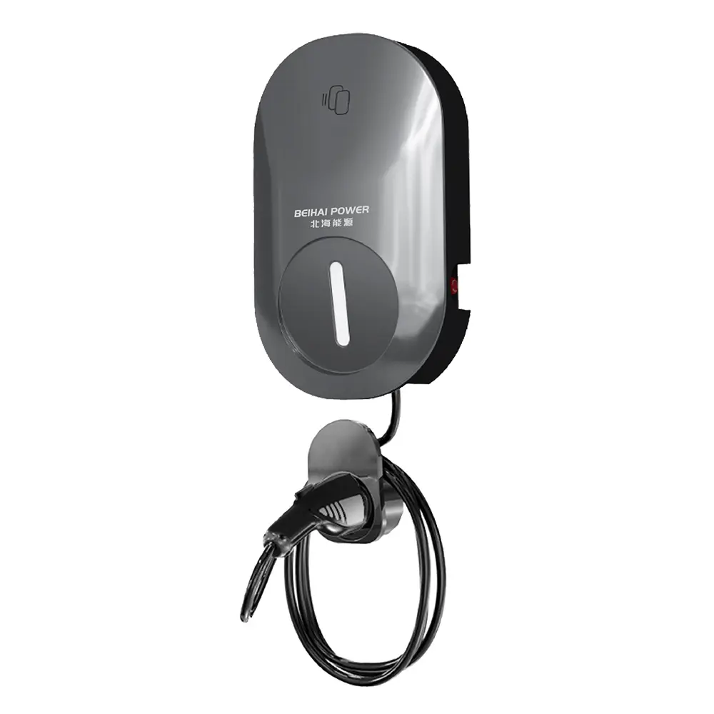 Green Energy Wallbox Charger 7KW Wall-Mounted EV Charging Station Commercial AC EV Charger with Type 2 GBT Charging Gun