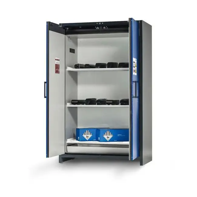 ASECOS LITHIUM-ION STORAGE CABINET, 90MIN FIRE RESISTANT, 3 SHELVES, 2 DOORS