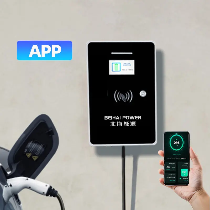 Factory Direct Sales 32A 380V AC Electric Car Charger 44KW Dual Plug AC EV Charger Type 2 Wall-mounted Charging Station