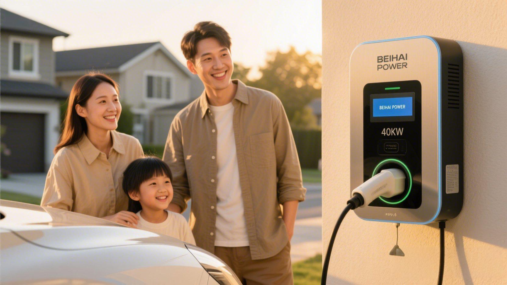 Close-up of BEIHAI 40kW wall-mounted charger Close-up of BEIHAI 40kW wall-mounted charger